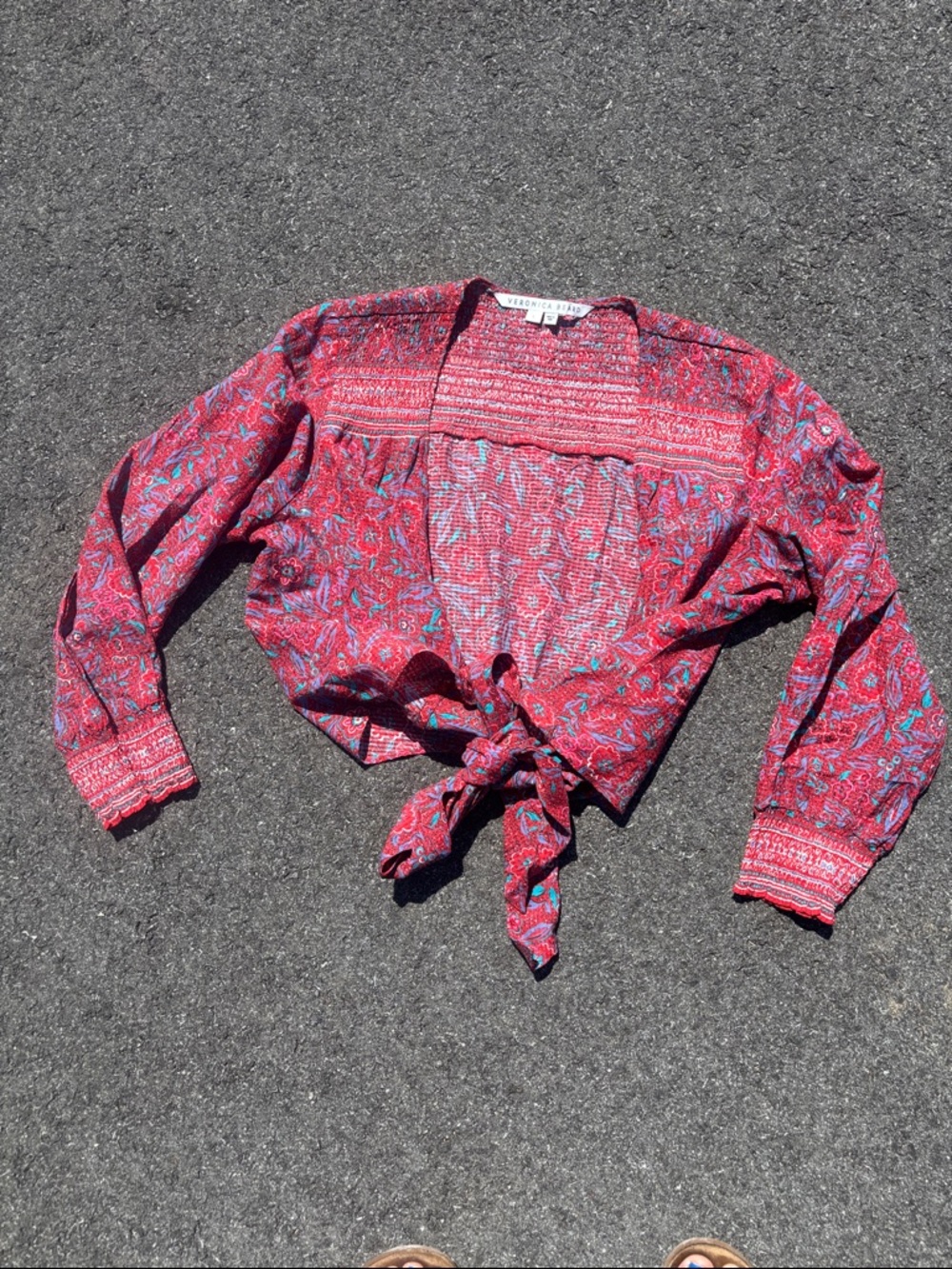 Veronica beard wrap crop top